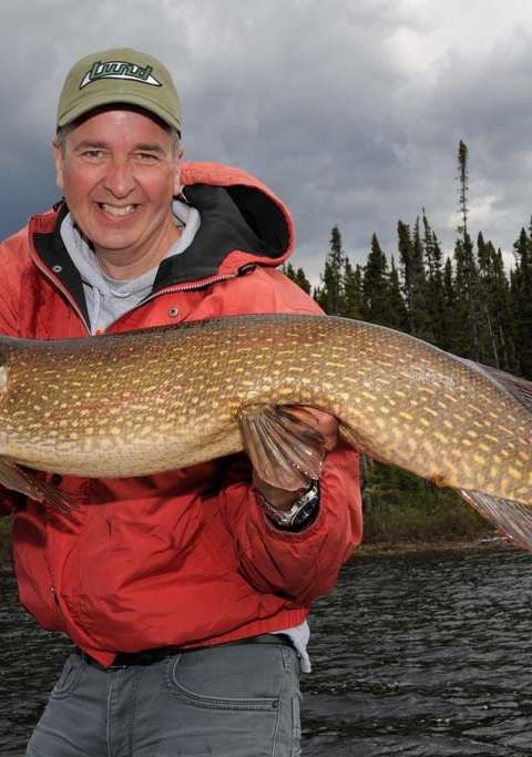 Fishing Northern pike at Association de Pourvoirie du Lac Mistassini, Eeyou Istchee Baie-James, Quebec