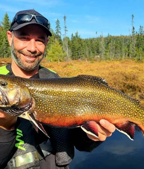 Fishing Brook trout at Auberge la Barrière (2014), Lanaudière, Quebec