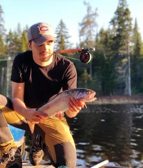 Fishing Rainbow trout at Auberge la Barrière (2014), Lanaudière, Quebec