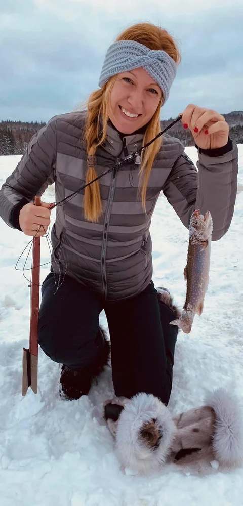 Fishing Brook trout at Auberge la Barrière (2014), Lanaudière, Quebec — photo 2
