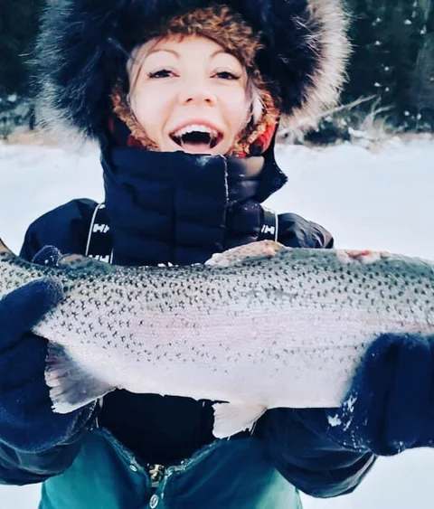 Fishing Rainbow trout at Auberge la Barrière (2014), Lanaudière, Quebec — photo 6