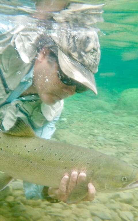 Fishing Atlantic salmon at Camp Bonaventure, Gaspésie et Îles-de-la-Madeleine, Quebec — photo 2
