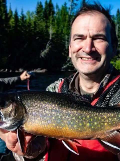 Fishing Brook trout at Club des Hauteurs de Charlevoix, Charlevoix, Quebec