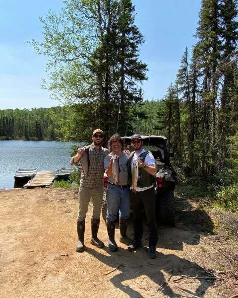 Relaxing family fishing moment at Club du Lac des Baies, Côte-Nord, Quebec