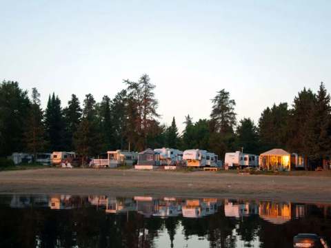 View of the outfitter's camping section located along the lake.