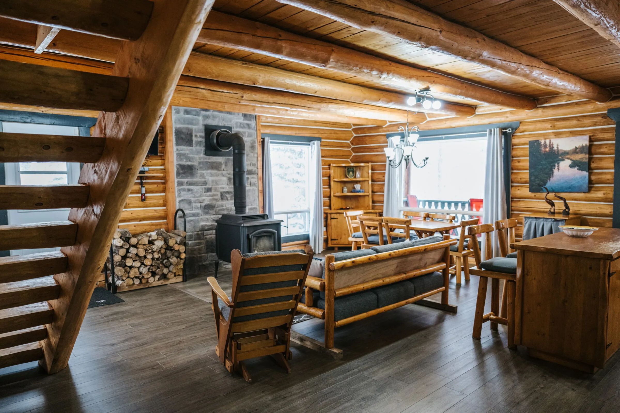 Chalet en bois rond — Domaine la Vallee des Rosiers - Escapade Huskimo – Domaine la Vallee des Rosiers - Escapade Huskimo