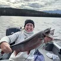 Fishing Brook trout at La Pourvoirie du Lac Rond, Saguenay–Lac-Saint-Jean, Quebec