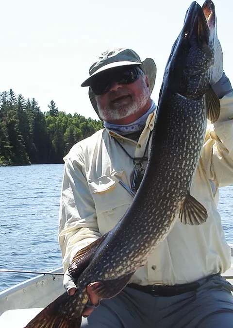 Fishing Northern pike at Réserve Beauchêne, Abitibi-Témiscamingue, Quebec