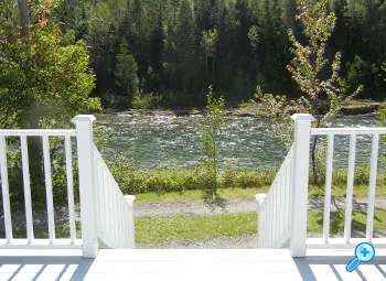 View of the river from the lodge deck.