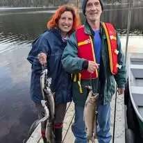 Fishing Brown trout at Pourvoirie Pavillon Basilières, Lanaudière, Quebec