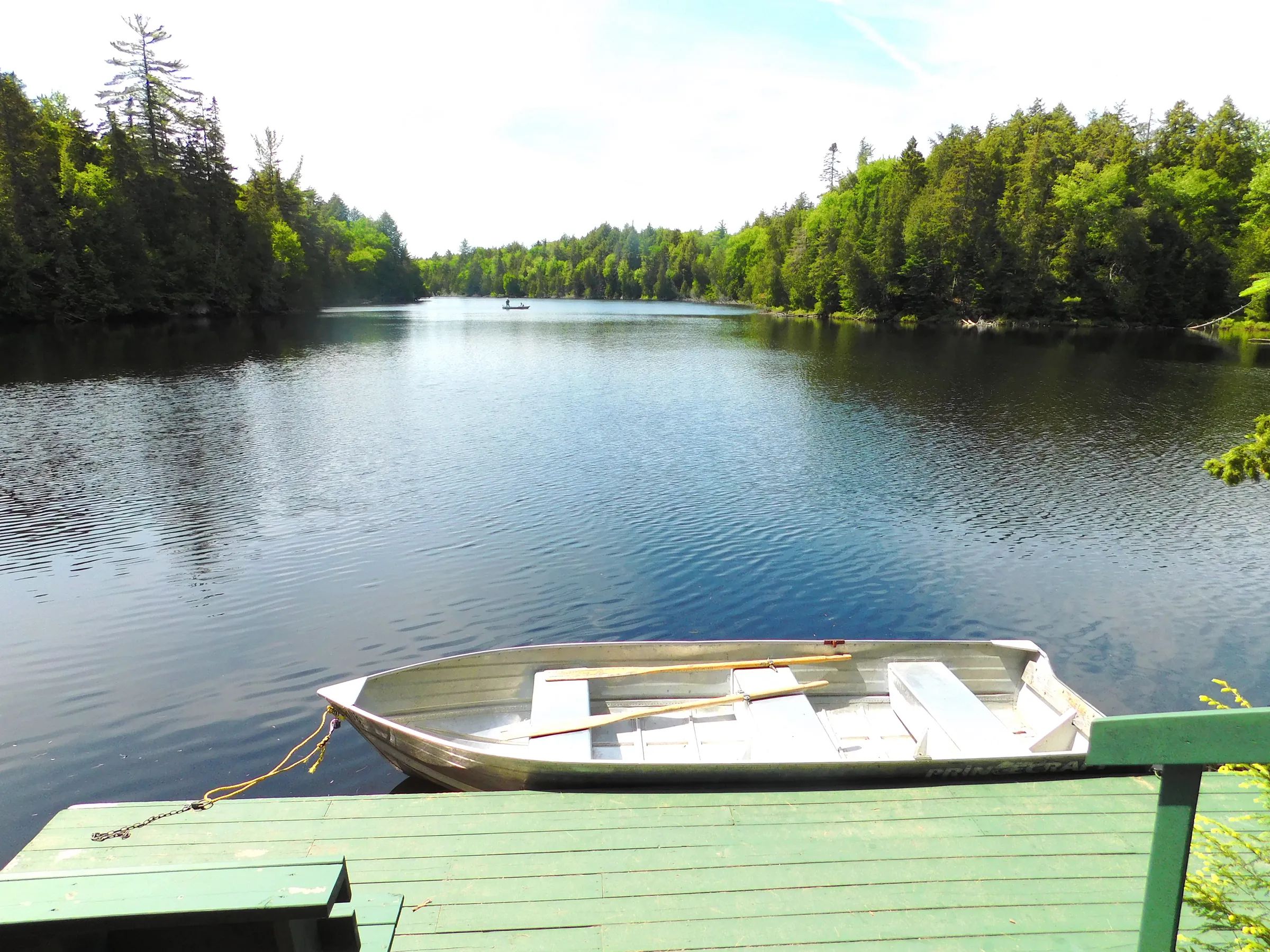 View of the lake from the dock next to the cottage.
