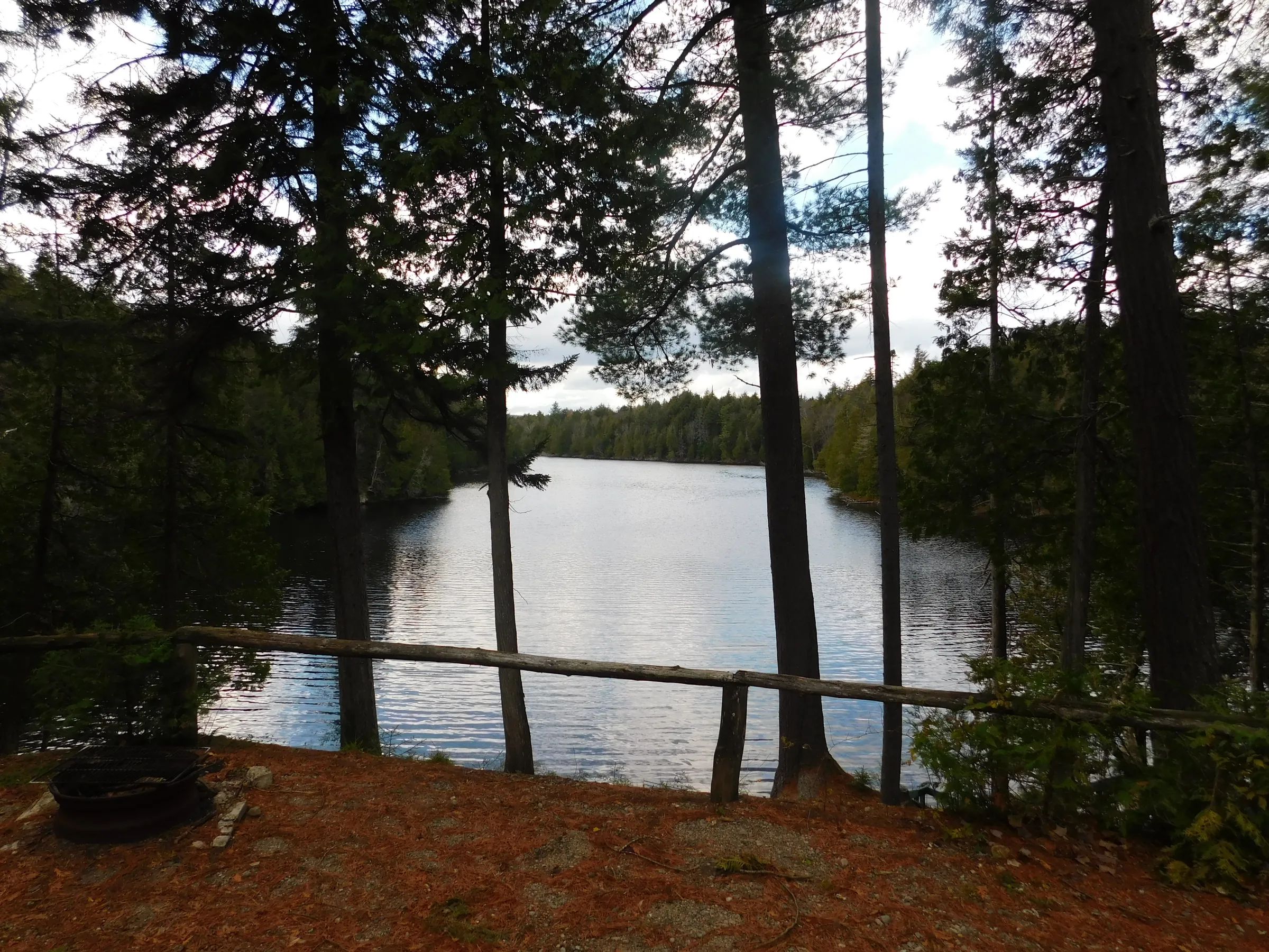 Peaceful lake view from the cottage's outdoor area.