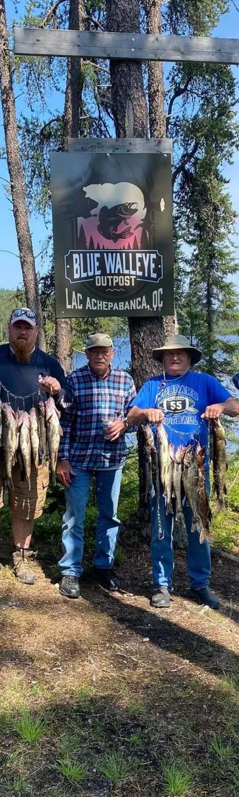 Souvenir photo at Pourvoirie Blue Walleye Outpost, Abitibi-Témiscamingue, Quebec