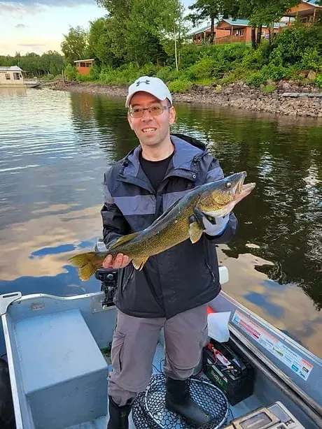 Walleye catch at Pourvoirie Club Fontbrune at Pourvoirie Club Fontbrune, Laurentides, Quebec