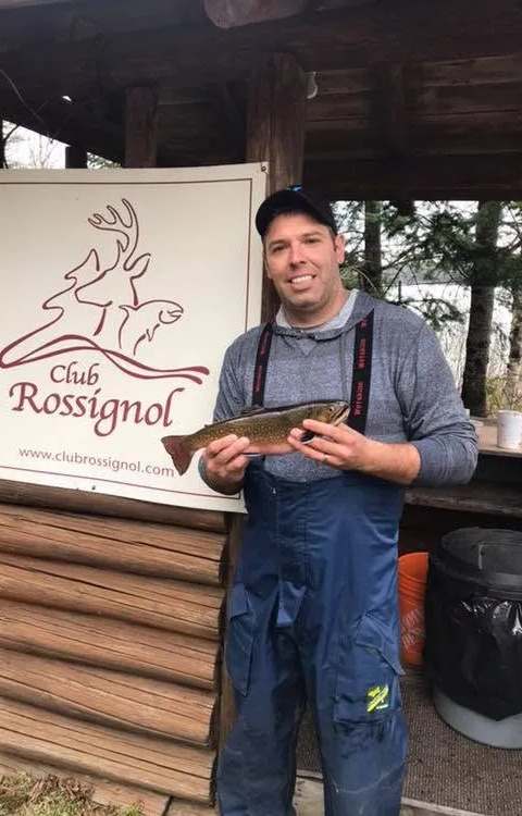 Fishing Brook trout at Pourvoirie Club Rossignol, Laurentides, Quebec