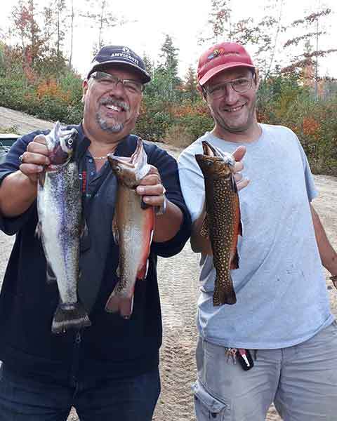 Fishing Brook trout at Pourvoirie Coin Lavigne, Lanaudière, Quebec