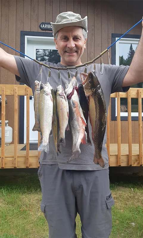 Fishing Rainbow trout at Pourvoirie Coin Lavigne, Lanaudière, Quebec — photo 2