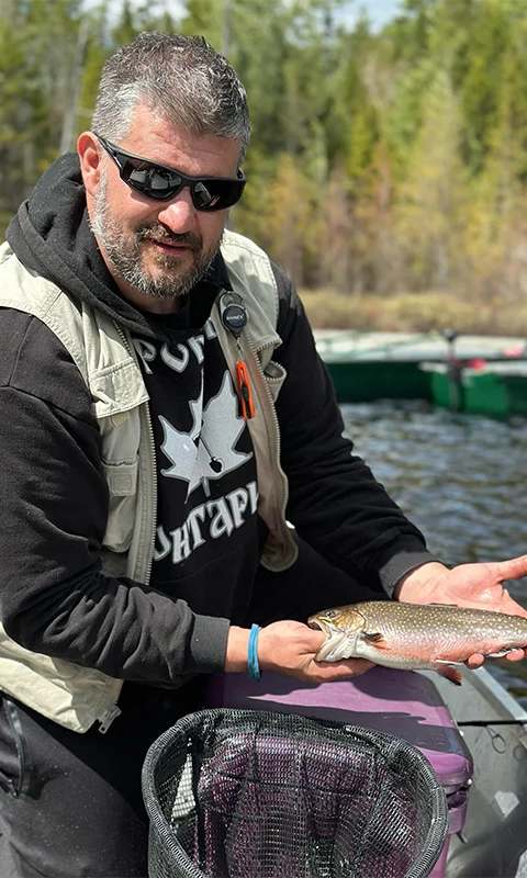 Fishing Brook trout at Pourvoirie Coin Lavigne, Lanaudière, Quebec — photo 2
