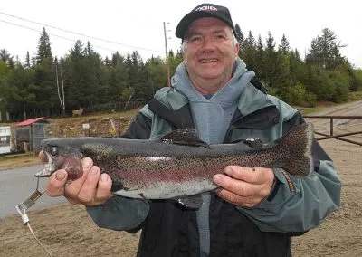 Nice trout catch on the lake at Pourvoirie Coin Lavigne, Lanaudière, Quebec
