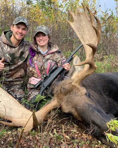 Moose tracking in the boreal forest at Pourvoirie Damville, Saguenay–Lac-Saint-Jean, Quebec