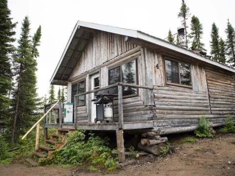 Le chalet numéro 4 offre une terrasse avec barbecue en pleine forêt.