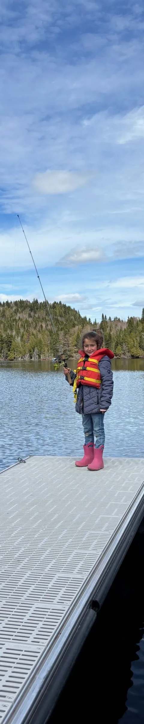 Great trout catch during the fishing season at Domaine Bazinet at Pourvoirie Domaine Bazinet, Lanaudière, Quebec