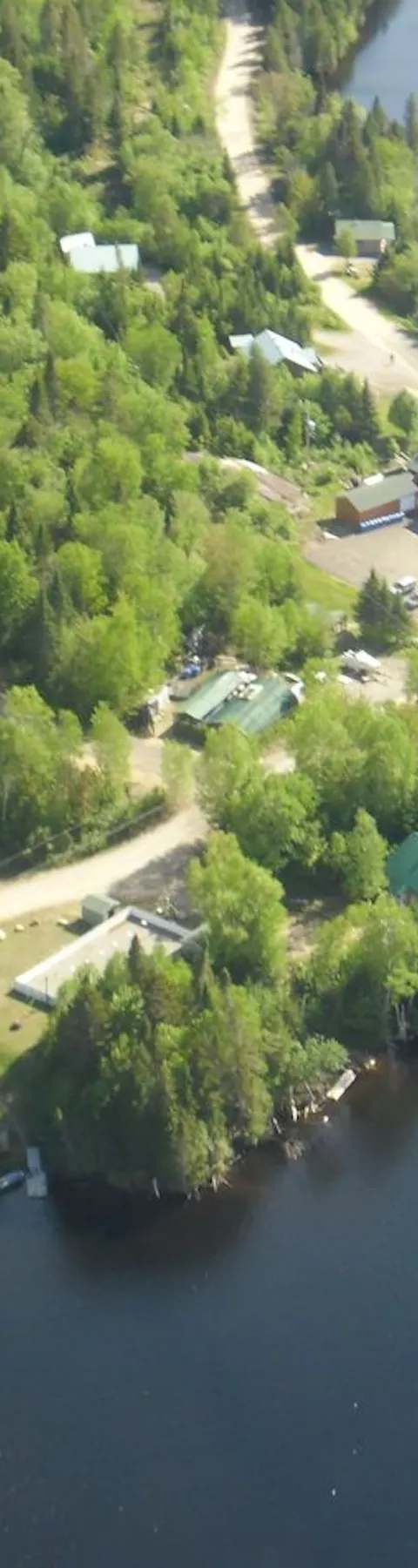 Aerial view of Lac des Îles and the Domaine Bazinet territory at Pourvoirie Domaine Bazinet, Lanaudière, Quebec