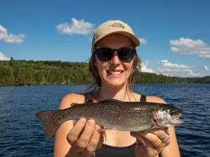 Fishing on Lac à la Croix at Pourvoirie Domaine du Renard Bleu, Lanaudière, Quebec