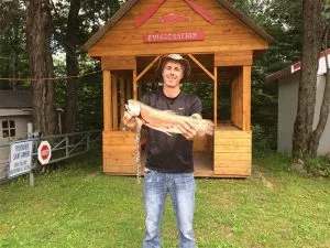 Displaying the day's catch at Pourvoirie Domaine du Renard Bleu, Lanaudière, Quebec