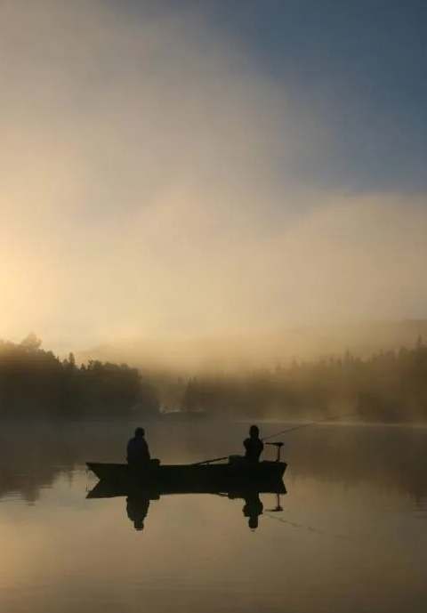 Fishing from a boat on one of the estate's 30 lakes. at Pourvoirie du Club Bataram, Charlevoix, Quebec