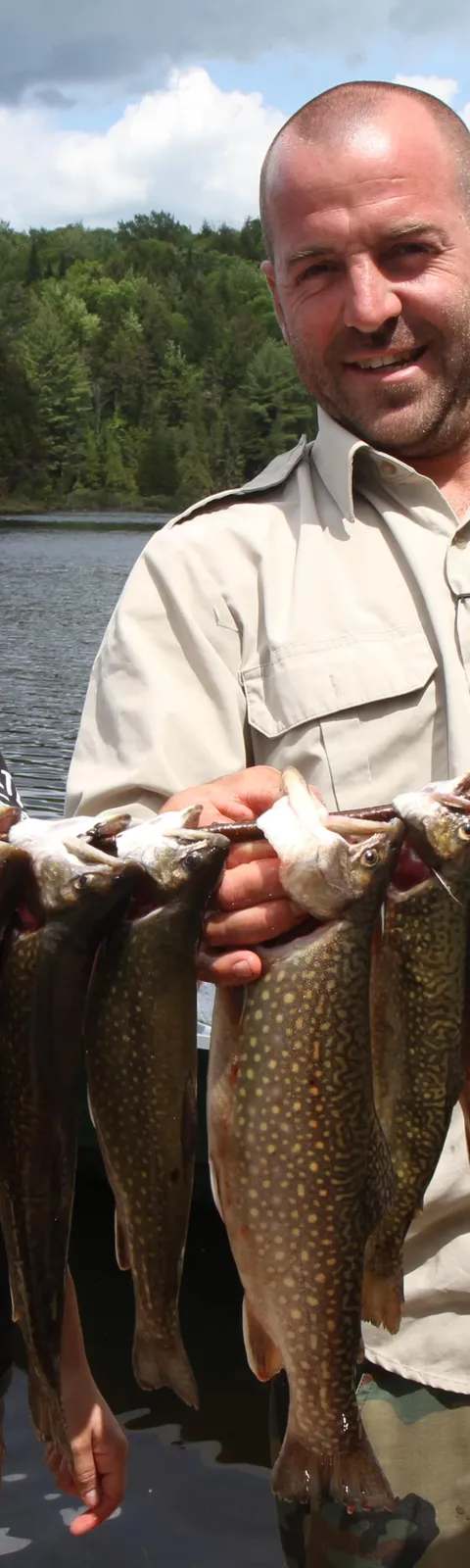 Ice fishing during the winter season at Pourvoirie du Lac Blanc, Mauricie, Quebec