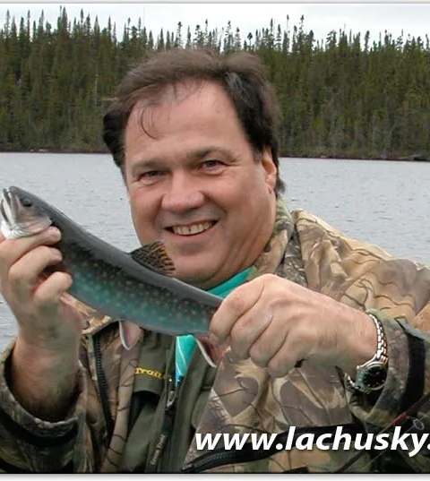 Brook trout fishing on Lac Husky at Pourvoirie du Lac Husky, Saguenay–Lac-Saint-Jean, Quebec