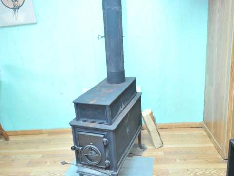 A cast iron wood stove is installed in the cabin to ensure your comfort.