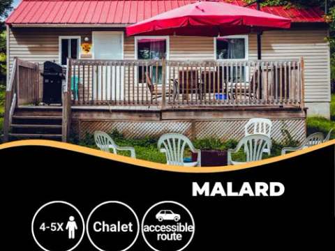 The Kakawi chalet features a large deck equipped with a barbecue and a patio umbrella.