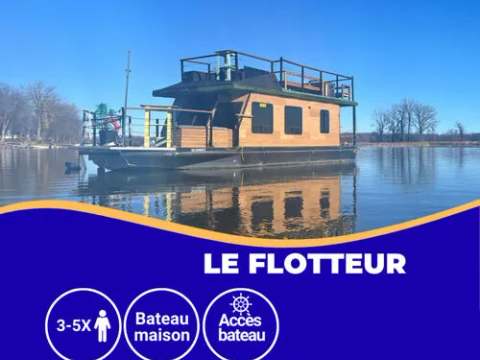 Le Flotteur est un hébergement de type bateau-maison flottant sur l'eau.