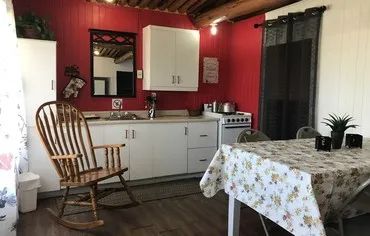 View of the kitchen and dining area in cottage number seven.