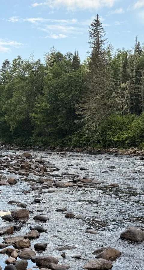 View of one of the two rivers on the territory at Pourvoirie Raoul Lavoie, Charlevoix, Quebec