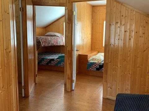 View of the bedrooms and living area in cottage 5.