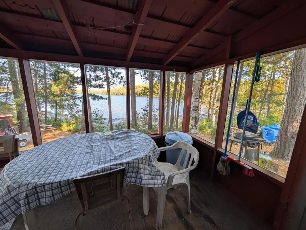 View of the lake from the covered porch of cottage 5.