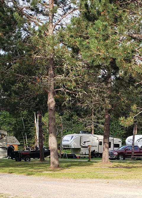 The RV park at Abram Lake at Abram Lake Park, Sunset Country, Ontario
