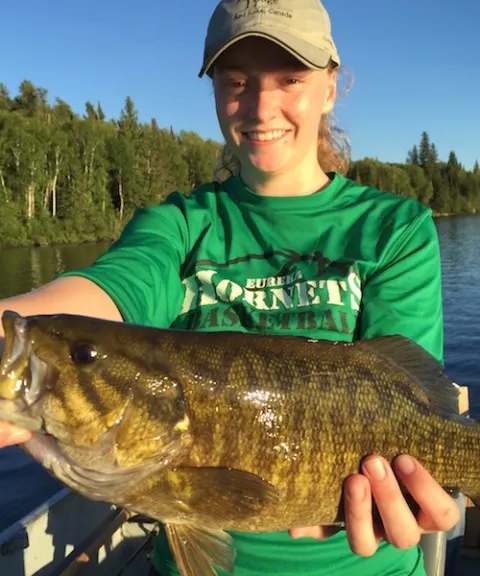 Smallmouth bass caught during a fishing trip at Eagle Falls Lodge, Sunset Country, Ontario