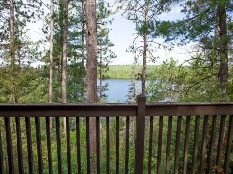 View of the lake from the suite's private deck.