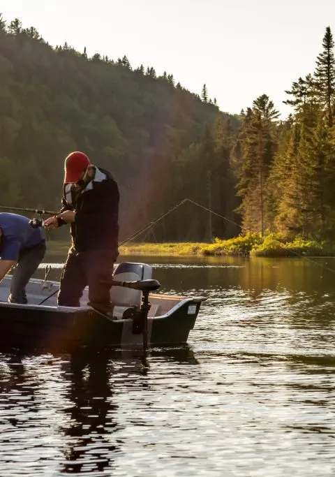 Fishing on Serpentine Lake at MB Outfitters, Saint John River Valley, New Brunswick