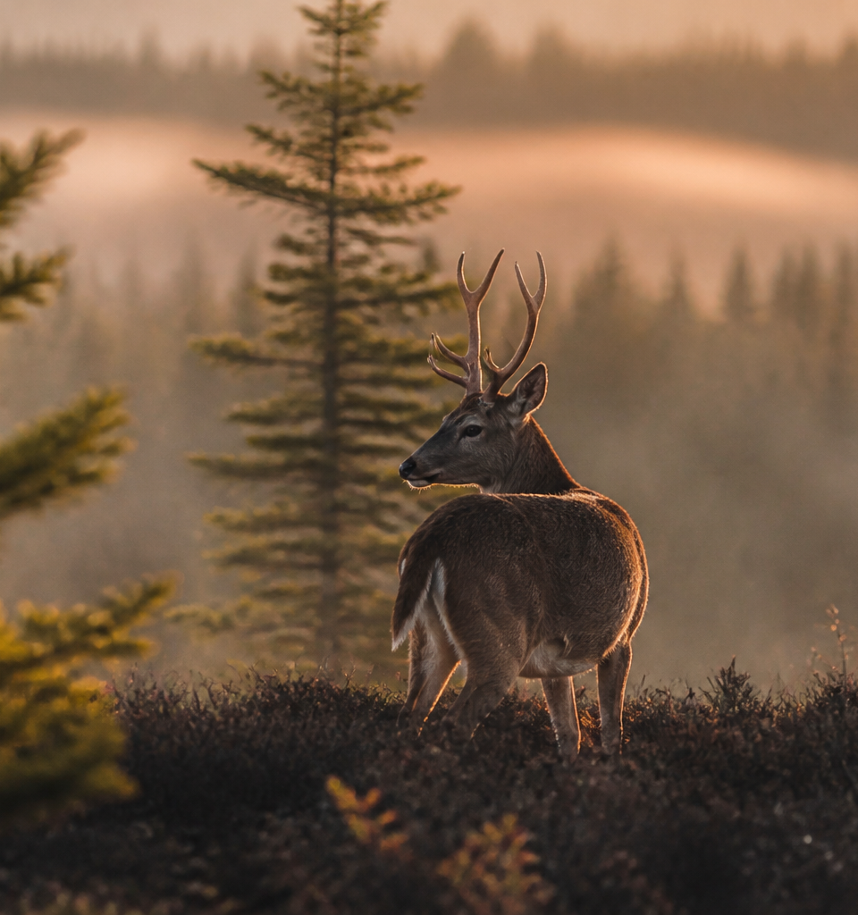 Deer in the wild in Quebec