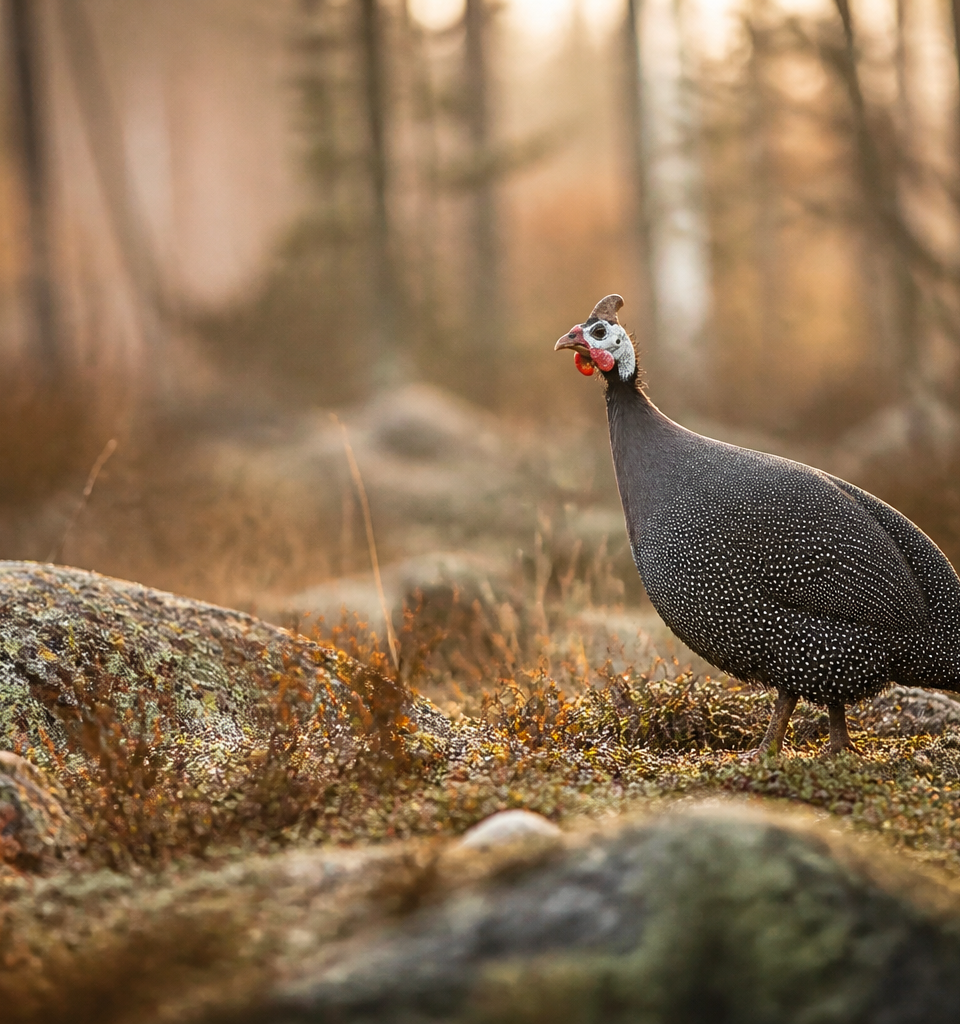 Pintade en milieu naturel au Québec