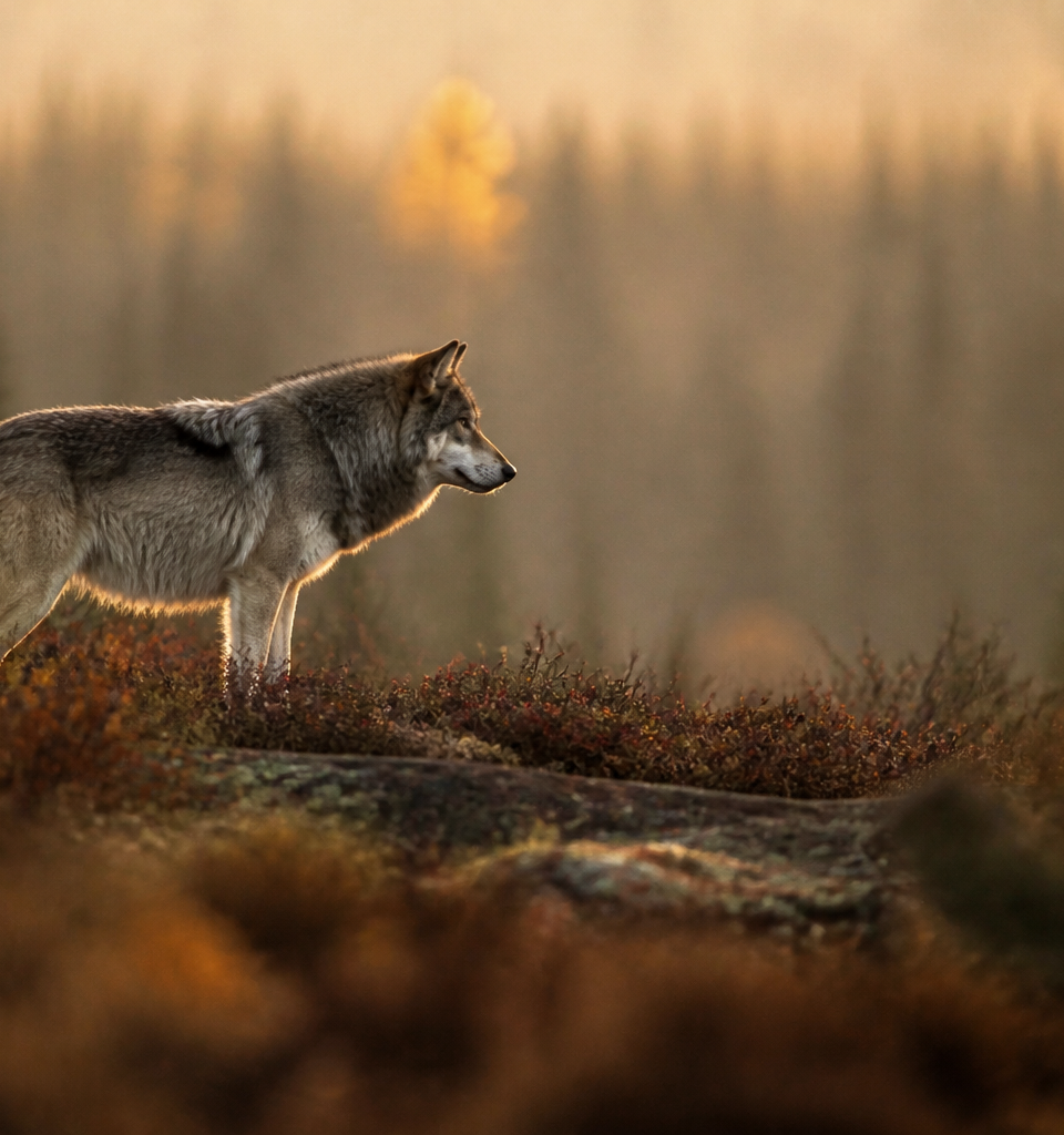 Wolf in the wild in Quebec